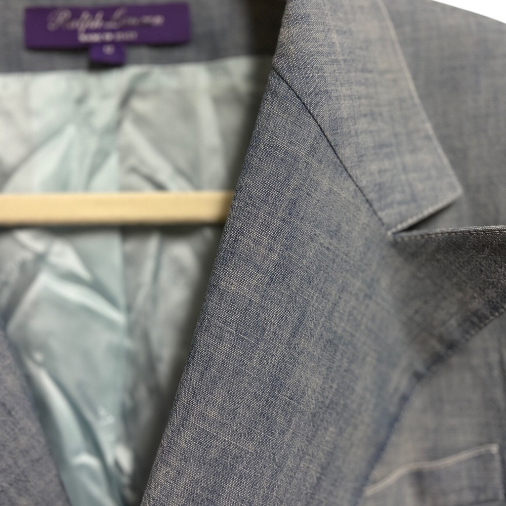 Ralph Lauren Collection Camden Chambray Indigo Blazer Double Breasted 12 - Picture 9 of 16